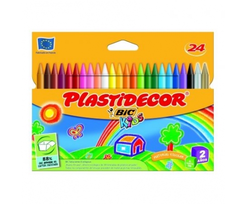 BIC PLASTIDECOR CERA PLASTICA ESTUCHE 24 UNIDADES SURTIDAS BIC875772