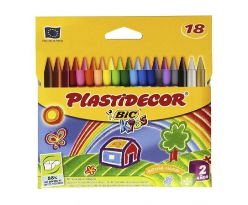 BIC PLASTIDECOR CERAS PLASTICAS ESTUCHE 18 UNIDADES SURTIDAS BIC875771