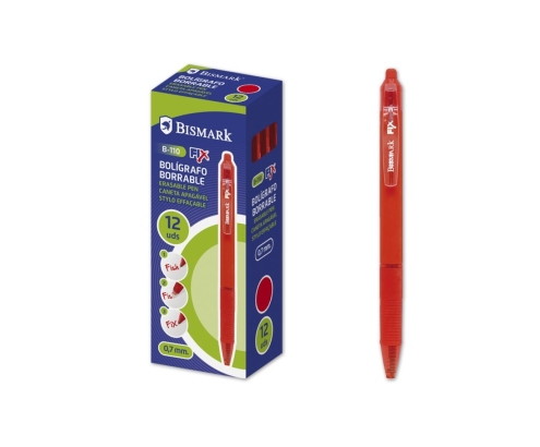 Bismark 330217 bolígrafo Rojo Bolígrafo de punta retráctil con pulsador Medio 12 pieza(s)