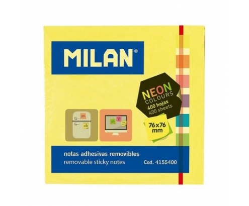 BLOC 400 NOTAS ADHESIVAS MILAN 6 COLORES NEON 4155400