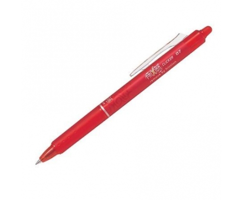 BOLIGRAFO BORRABLE PILOT FRIXION CLICKER PUNTA BOLA 0.7MM GRIP ANTIFATIGA ROJO NFCR
