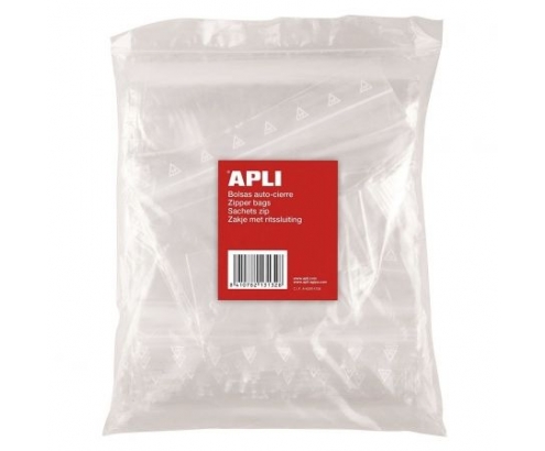 BOLSA DE AUTOCIERRE APLI 180 X 250MM CIEN UNIDADES TRANSPARENTE 13131