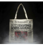 Bolsa Shopping Stranger Things The Hawkins Post de Tela Beige