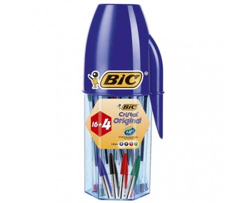 BOTE BOLIGRAFOS CAPUCHA CHISTAL 20 UNIDADES COLORES SURTIDOS 8 AZUL 5 NEGRO 4 ROJO 3 VERDE 929081