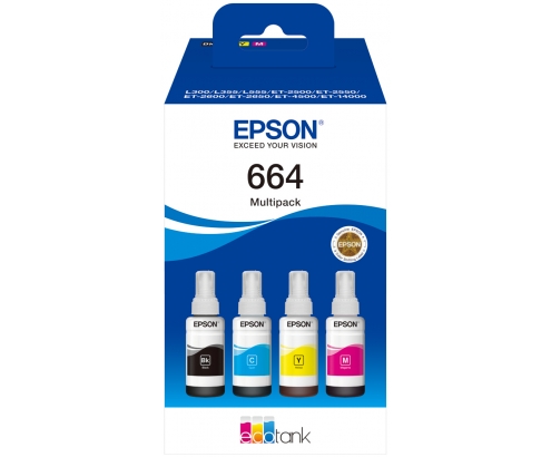 Botellas de tinta Epson 664 EcoTank Original multipack C13T664640