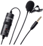 BOYA by-M1 3,5 mm Micrófono lavalier Negro para Smartphone y cámara Canon o Nikon