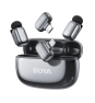 BOYA Mini 2 Microfono Inalambrico (2 TX+2 RX) Lightning y USB-C para iPhone, Android, Ultraligero, Cancelación de Ruido, 30h Micrófono Solapa para Streaming