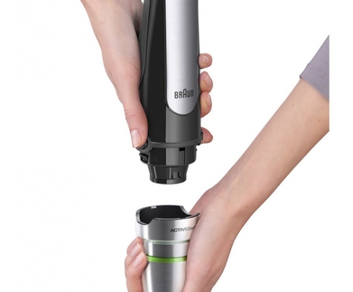 Braun MQ Batidora de inmersión 1000 W 0,6 L Negro, Acero satinado