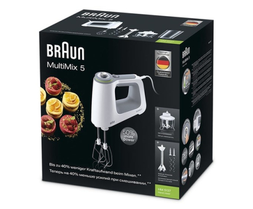 Braun MultiMix 5 HM 5137 Batidora de mano 750 W Gris, Blanco