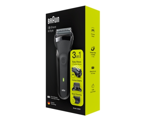 Braun Series 3 300BT Máquina de afeitar de rotación Recortadora Negro
