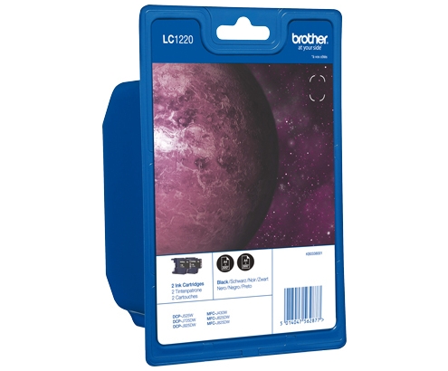 Brother LC-1220BKBP2 cartucho de tinta 2 pieza(s) Original Negro