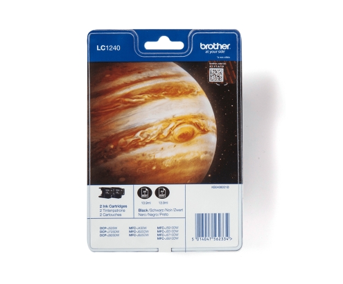 Brother LC-1240BKBP2 cartucho de tinta Original Rendimiento estándar Negro