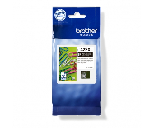 Brother LC-422XLBK cartucho de tinta 1 pieza(s) Original Alto rendimiento (XL) Negro