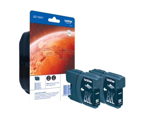 Brother LC1100HYBKBP2 cartucho de tinta 2 pieza(s) Original Negro
