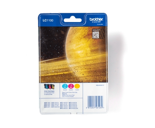Brother LC1100RBWBP cartucho de tinta 3 pieza(s) Original Cian, Magenta, Amarillo