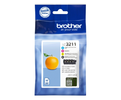 Brother LC3211VALDR cartucho de tinta 4 pieza(s) Original Negro, Cian, Magenta, Amarillo