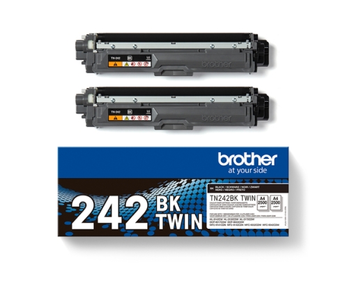 Brother TN-242BKTWIN cartucho de tóner 2 pieza(s) Original Negro