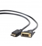 CABLE ADAPTADOR GEMBIRD DISPLAYPORT MACHO A DVI MACHO 1M NEGRO CC-DPM-DVIM-1M