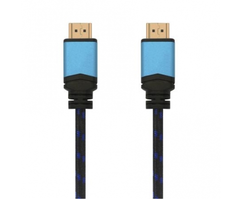 CABLE AISENS HDMI MACHO A HDMI MACHO MULTIPLE APANTALLAMIENTO Y RECUBRIMIENTO NYLON 3M NEGRO AZUL A120-0358