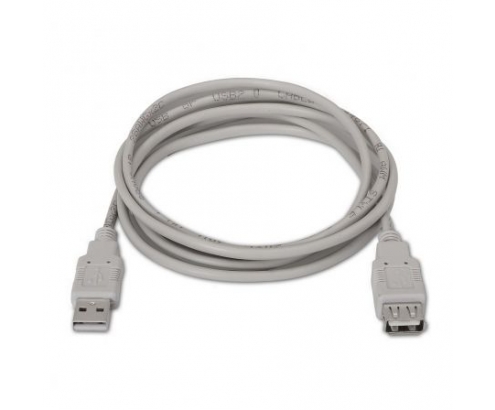 Cable aisens usb tipo-a macho a hembra 1m beige A101-0012