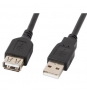 CABLE ALARGADOR USB LANBERG USB-A MACHO A USB-A HEMBRA 1.8M NEGRO CA-USBE-10CC-0018-BK