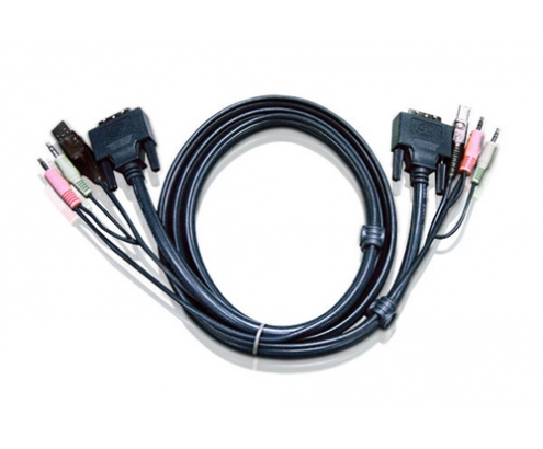CABLE ATEN DATA SWITCH KVM DVI-D USB 1.8M NEGRO 2L-7D02U