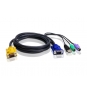 CABLE ATEN VGA MACHO A VGA + USB + PS2 1.8M NEGRO 2L-5302UP