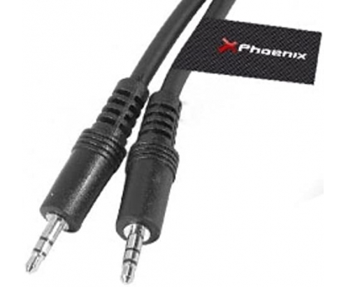 Cable audio phoenix jack 3.5 macho a macho 3 metros negro PHAUDIOJACK3