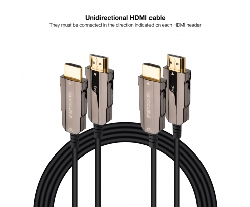 Cable HDMI V2.0 AOC 4K@60Hz 18Gbps A/M-A/M, Negro, 100 m