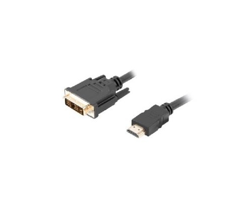 CABLE LANBERG HDMI MACHO A DVI-D MACHO CHAPADOS EN ORO 0.5M NEGRO CA-HDDV-10CC-0005-BK