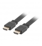 CABLE LANBERG HDMI MACHO A HDMI MACHO CHAPADOS EN ORO CABLE PLANO RESOLUCION HASTA 3840X2160 1M NEGRO CA-HDMI-21CU-0010-BK