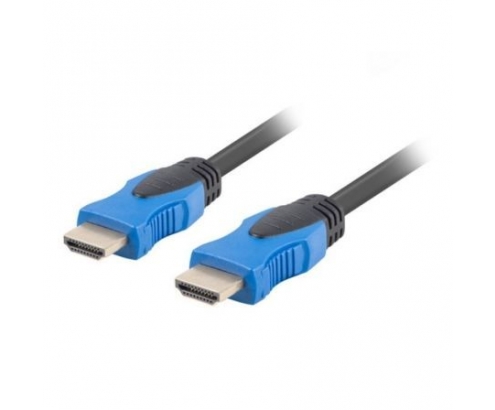 CABLE LANBERG HDMI MACHO A HDMI MACHO CHAPADOS EN ORO RESOLUCION HASTA 3840X2160 1.8 METROS NEGRO CA-HDMI-20CU-0018-BK