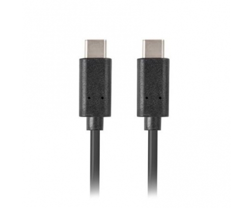 CABLE LANBERGB USB-C MACHO A USB-C MACHO 0.5M NEGRO CA-CMCM-10CU-0005-BK