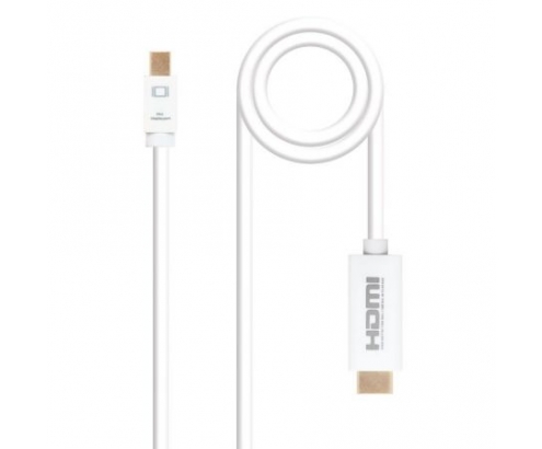 CABLE NANOCABLE MINI DISPLAYPORT MACHO A HDMI MACHO 5M BLANCO 10.15.4005