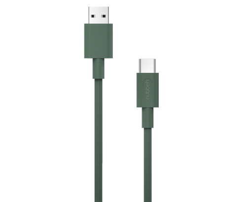 Cable Nubbeh Borealis USB-A a USB-C 1,5 m 3A Verde de Silicona Líquida