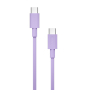 Cable Nubbeh Borealis USB-C a USB-C 1,5 m 3A Lila de Silicona Líquida