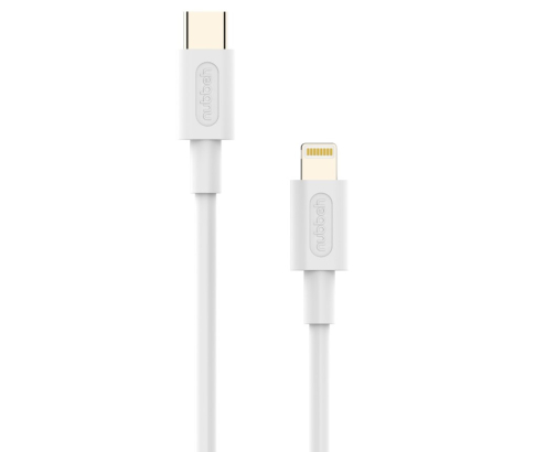 Cable Nubbeh Elisium Lightning a USB-C 1 m 2A Blanco TPE