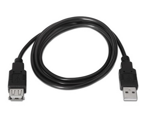 CABLE USB 2.0-A M A USB 2.0-A H 1MT NANOCABLE 10.01.0202-BK