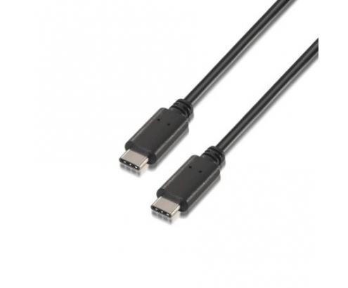 CABLE USB 2.0 AISENS USB TIPO-C MACHO A USB TIPO-C MACHO 3A 0.5M NEGRO A107-0055