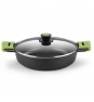 CACEROLA BAJA PRIOR BRA 5L ALUMINIO FUNDIDO TEFLÍ“N ANTIADHERENTE TAPA VIDRIO TEMPLADO A400532