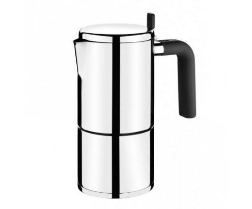 CAFETERA BALI BRA 6 TAZAS ACERO INOX 18-10 ASA ERGON͓MICA BAQUELITA DISE͑O MODERNO A170402