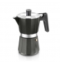CAFETERA BRA PERFECTA 6 TAZAS ALUMINIO FONDO PARA INDUCCION TOTAL APTA TODO TIPO COCINAS NEGRO A170485