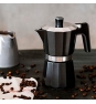 CAFETERA BRA PERFECTA 6 TAZAS ALUMINIO FONDO PARA INDUCCION TOTAL APTA TODO TIPO COCINAS NEGRO A170485