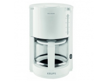 Cafetera electrica de filtro krups 10 tazas vidrio metal blanco F30901