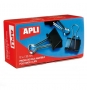 CAJA 12 PINZAS SUJETAPAPELES ABATIBLES 32 MM COLOR NEGRO 11950