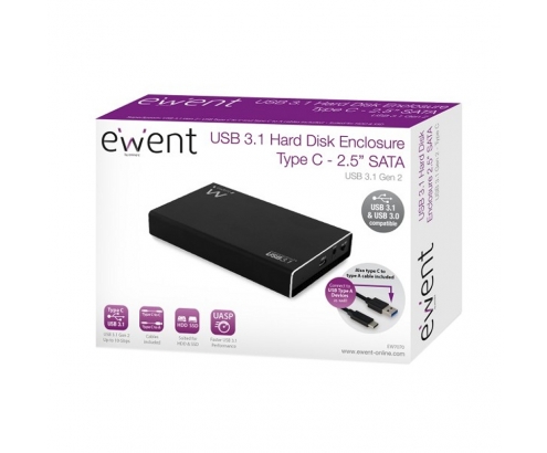 CAJA 2.5 EWENT EW7070 USB 3.1 TIPO C EW7070