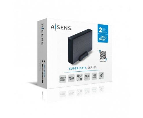 CAJA 3.5 AISENS USB 3.1 GEN1 EXTERNA PARA DISCOS DUROS SATA III NEGRA ASE-3530B