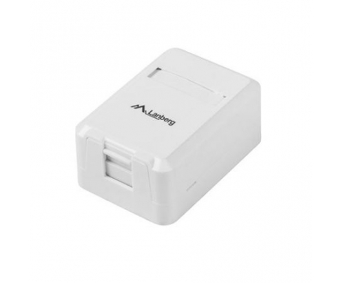 CAJA DE SUPERFICIE LANBERG 1 PUERTO KEYSTONE ENRUTAMIENTO CABLES 180º BLANCO OK1-0001-W