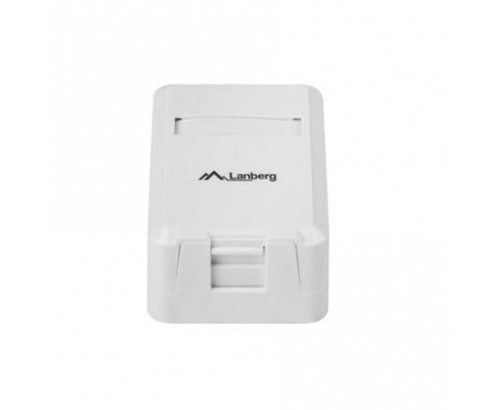 CAJA DE SUPERFICIE LANBERG 1 PUERTO KEYSTONE ENRUTAMIENTO CABLES 180º BLANCO OK1-0001-W