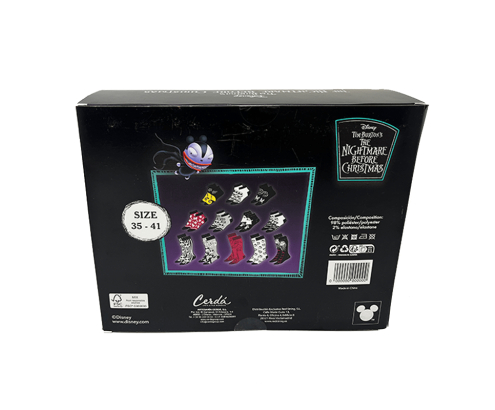 Caja Regalo Pesadilla Antes de Navidad 12 Pares de Calcetines Talla 35/41